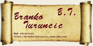 Branko Turunčić vizit kartica